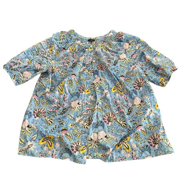 Talbots Women's Multicolor Floral Print Button Front Shirt Top Size 1X - Picture 1 of 4